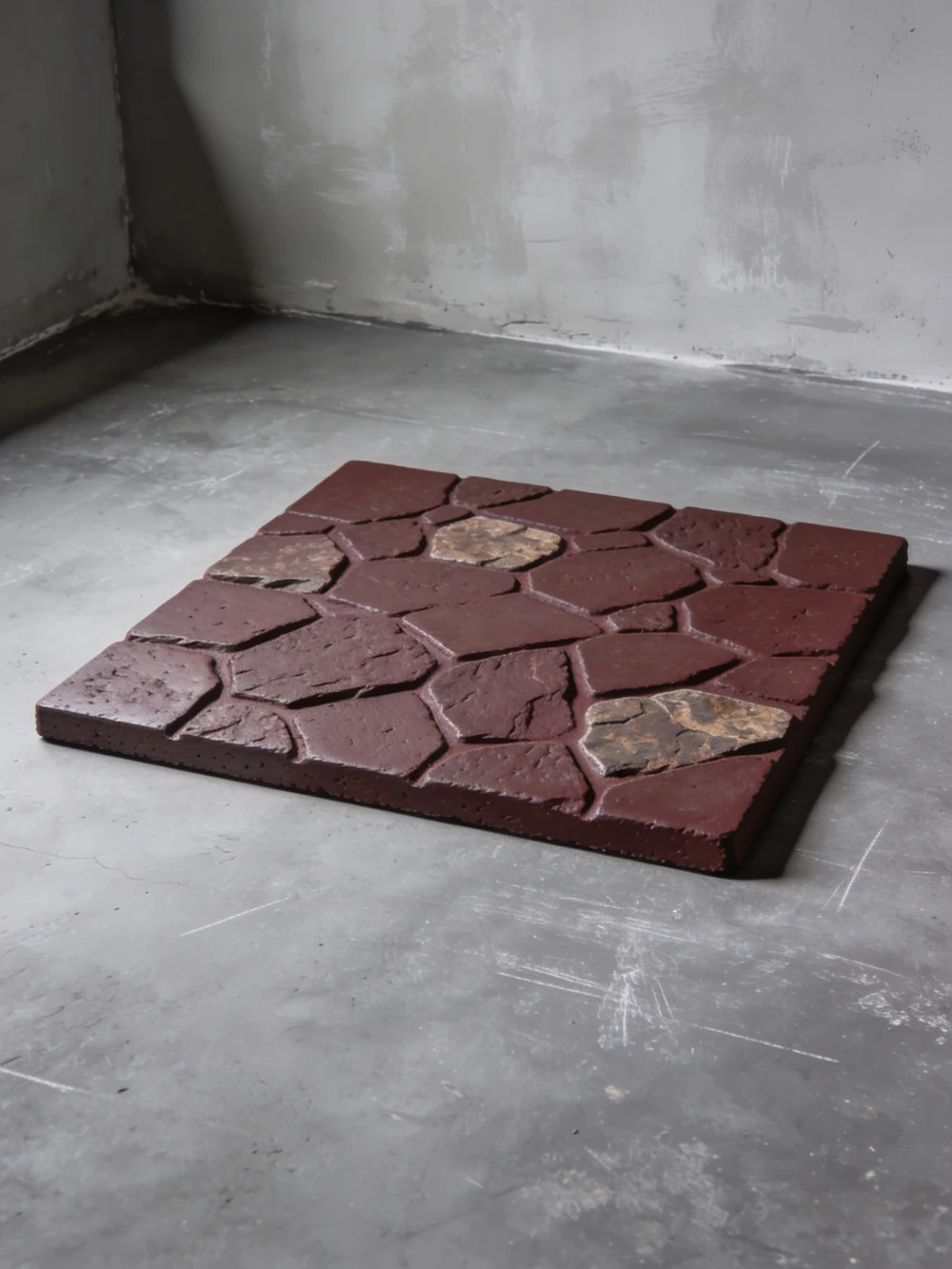 Random Stone Texture Mat — 24 × 24 in polyurethane mat