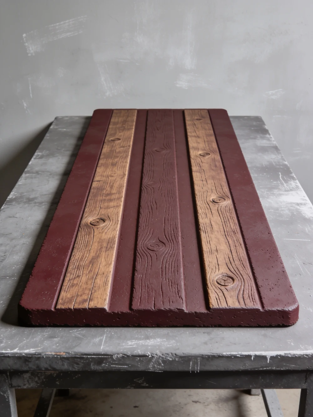 Wood-Grain Plank Mat — 36 × 12 in polyurethane mat