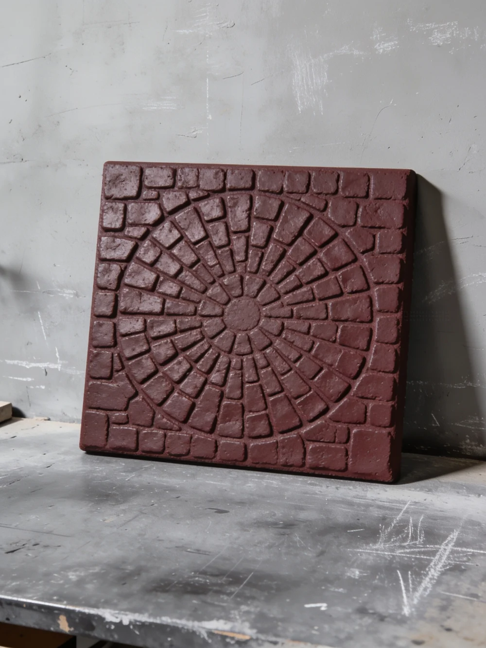 Cobblestone Fan Mat — 24 × 24 in polyurethane mat